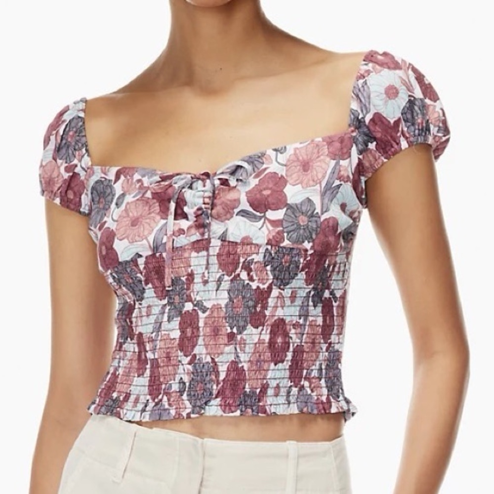 Aritzia Wilfred Floral Crop Top